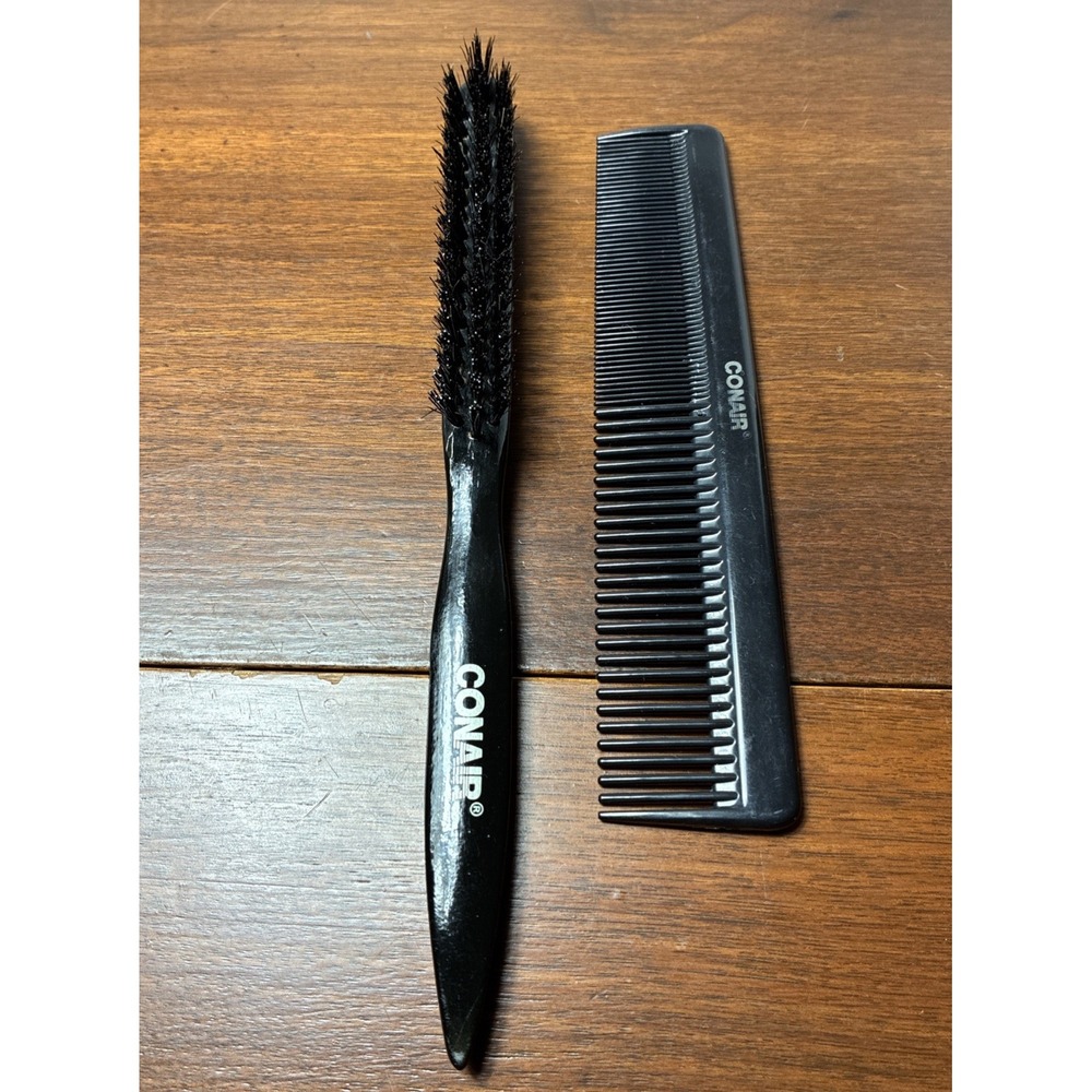 Vintage Conair Boars Bristle Styling Hair Brush USA Wood Wooden & Plastic Comb